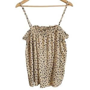 Aimee Kestenberg Beige Black Spotted Flowy PJ Tank Top Large